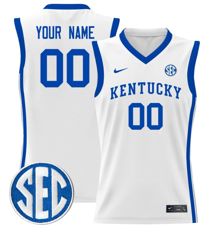Custom Kentucky Wildcats Jersey Name, Number Lightweight Basketball White