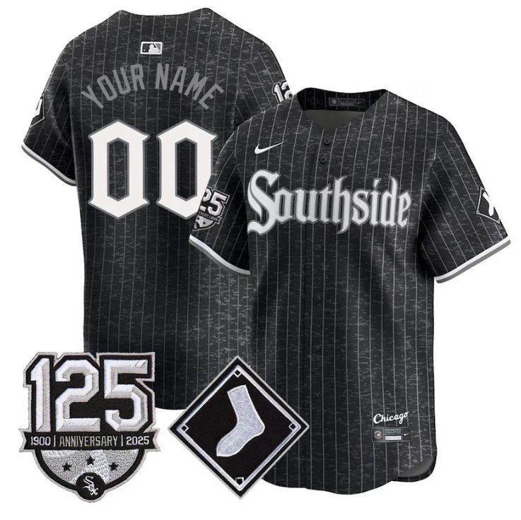 Custom Chicago White Sox Jersey Name, Number 125th Anniversary Stitched City Connect