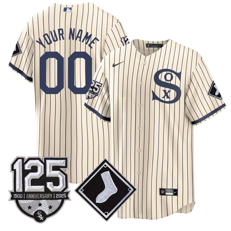 Custom Chicago White Sox Jersey Name, Number 125th Anniversary Stitched Field Of Dream
