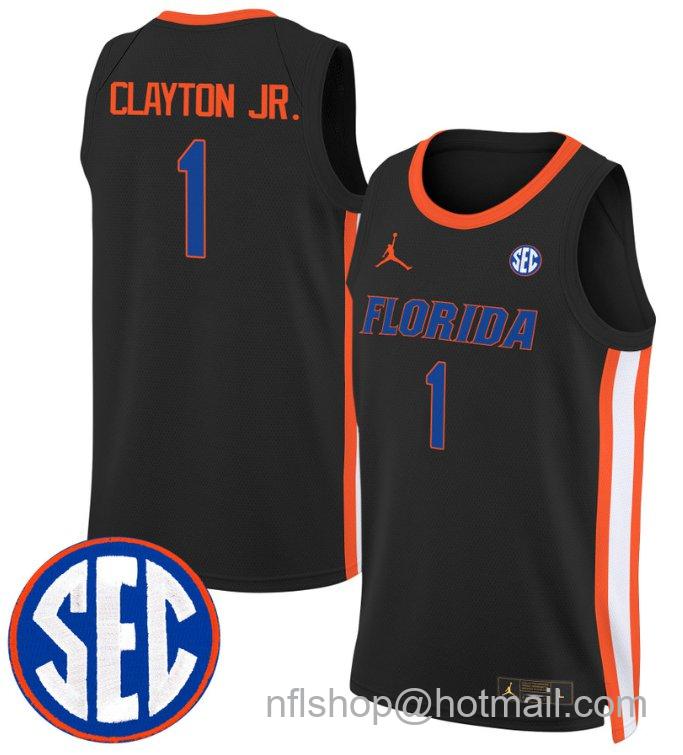 Men's Walter Clayton Jr Jersey #1 Florida Gators Swingman Basketball Stitched Black