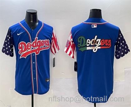 Men's Los Angeles Dodgers Team Big Logo Royal Limited Stitched Baseball Jersey