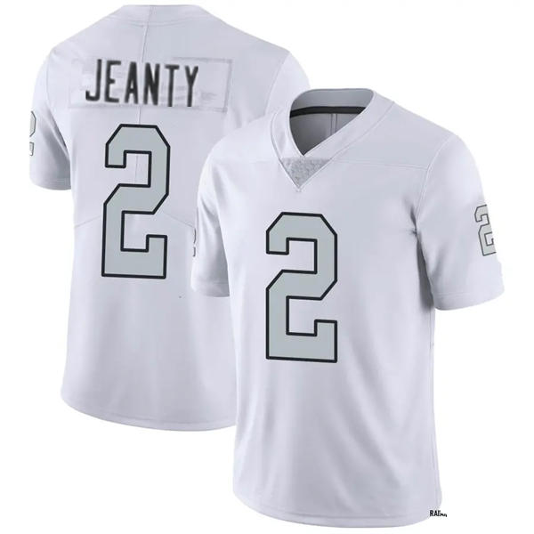 Youth Las Vegas Raiders #2 Ashton Jeanty Nike White Color Rush 2025 Draft Vapor Untouchable Limited Stitched Football Jersey