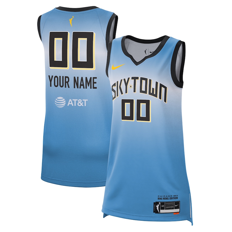 Unisex Chicago Sky Nike 2024 Rebel Edition Custom Stitched Jersey - Light Blue