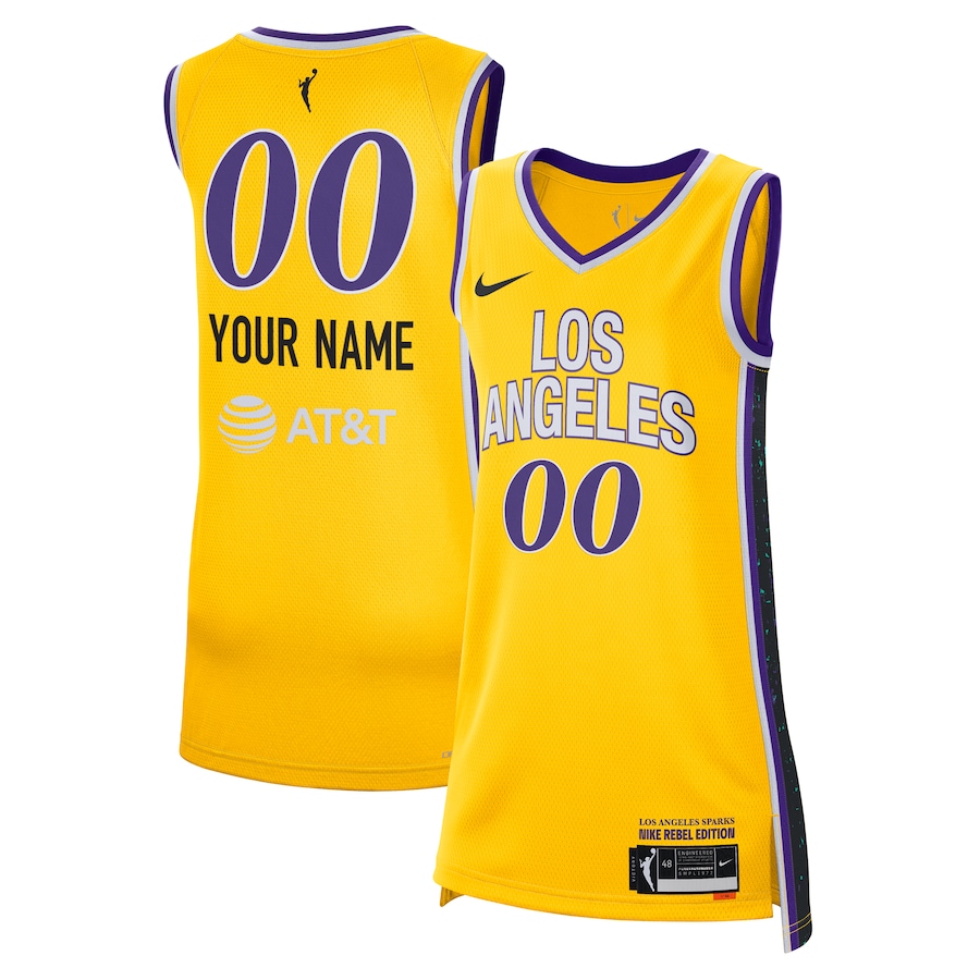 Unisex Los Angeles Sparks Nike 2024 Rebel Edition Custom Stitched Jersey - Gold