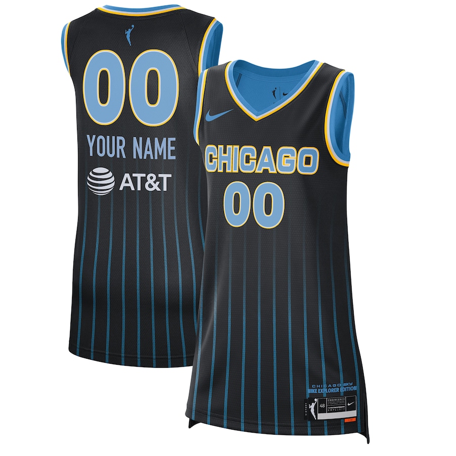Unisex Chicago Sky Nike 2021 Explorer Edition Victory Custom Stitched Jersey - Black