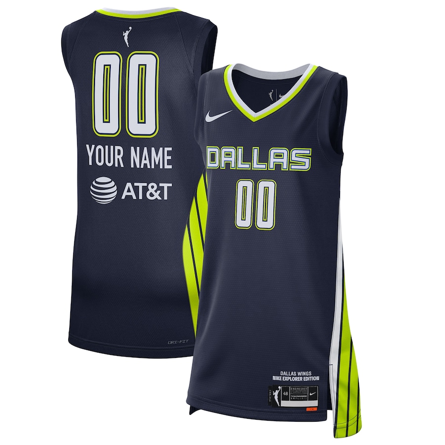 Unisex Dallas Wings Nike 2021 Explorer Edition Victory Custom Stitched Jersey - Navy