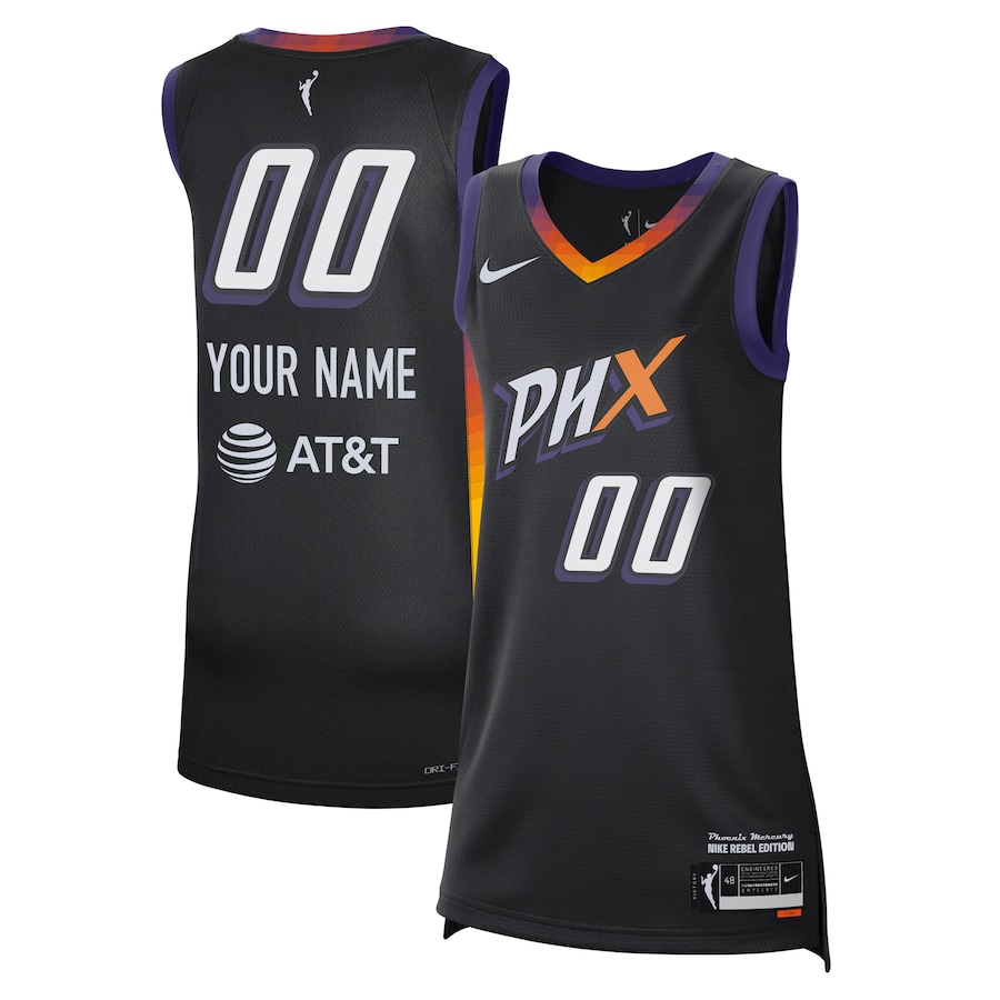Unisex Phoenix Mercury Nike 2024 Rebel Edition Custom Stitched Jersey - Black
