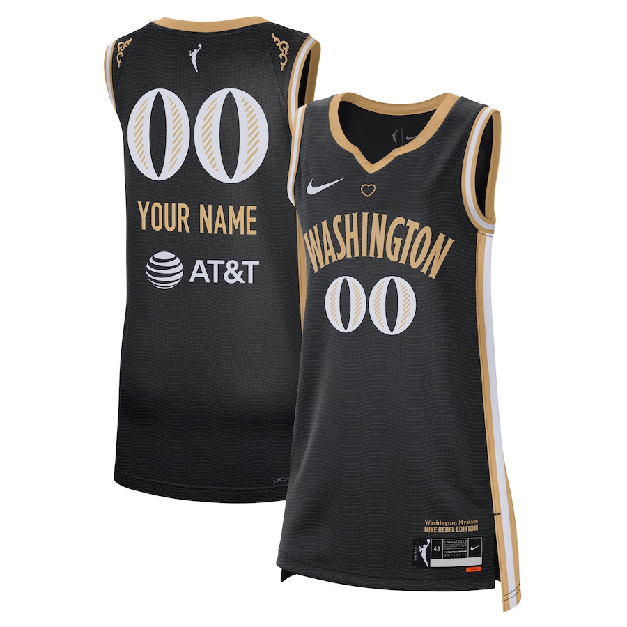 Unisex Washington Mystics Nike 2023 Rebel Edition Custom Victory Player Stitched Jersey - Black