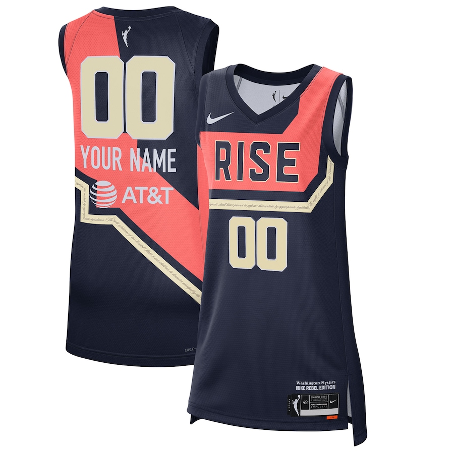 Unisex Washington Mystics Nike 2021 Rebel Edition Victory Custom Stitched Jersey - Navy