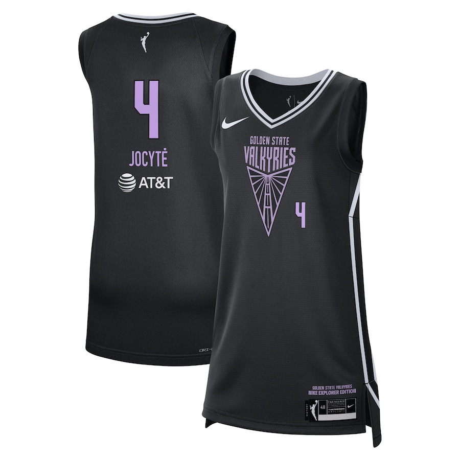 Unisex Golden State Valkyries #4 Juste Jocyte Black Nike 2025 WNBA Draft Explorer Edition Victory Player Stitched Jersey