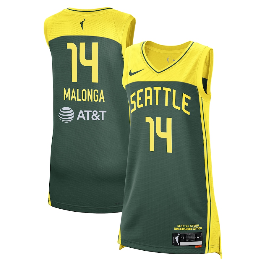 Unisex Seattle Storm #14 Dominique Malonga Green Nike 2025 WNBA Draft Explorer Edition Victory Stitched Jersey