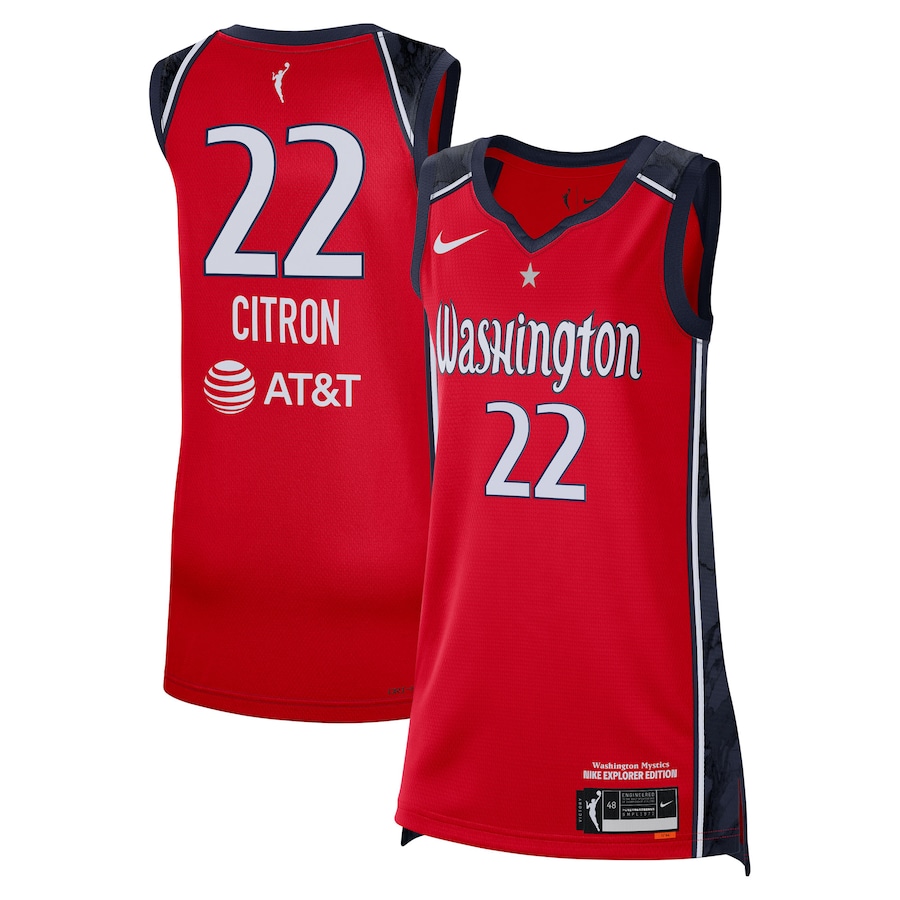 Unisex Washington Mystics #22 Sonia Citron Red Nike 2025 WNBA Draft Explorer Edition Victory Stitched Jersey