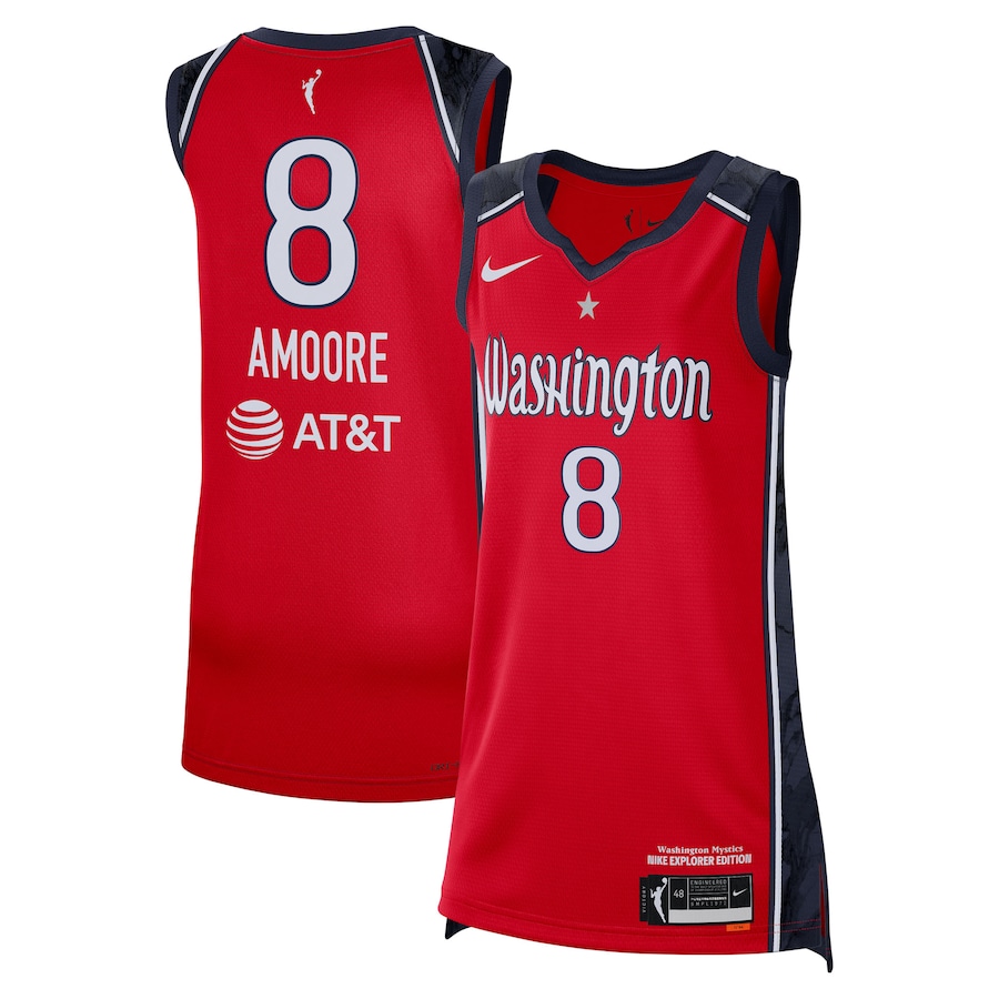 Unisex Washington Mystics #8 Georgia Amoore Red Nike 2025 WNBA Draft Explorer Edition Victory Player Stitched Jersey