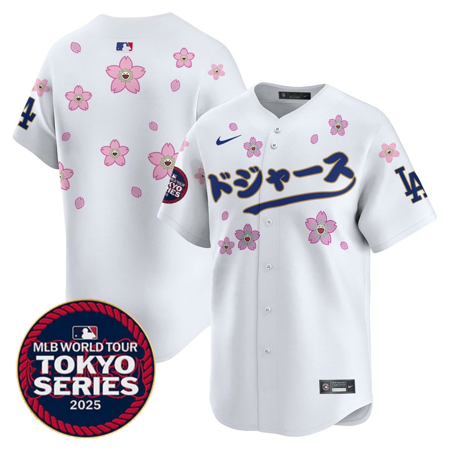 Men's ドジャース Blank White Tokyo Series 2025 Limited Stitched Jersey