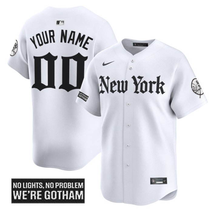 New York Yankees Custom Gothic Legacy Edition Vapor Premier Stitched Baseball Jersey White