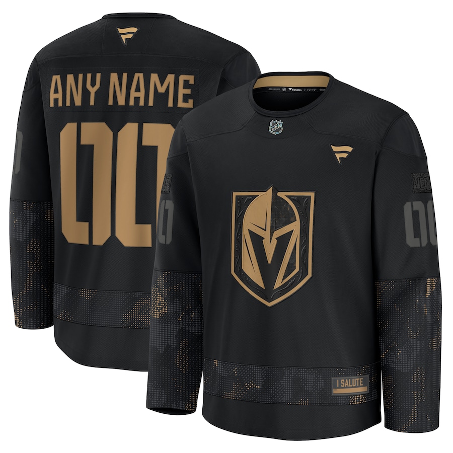 Men's Vegas Golden Knights Custom Black 2024 Military Appreciation Stitched NHL Hockey Jersey