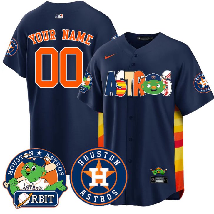 Houston Astros Orbit Nike Navy Limited Custom Stitched Baseball Jersey