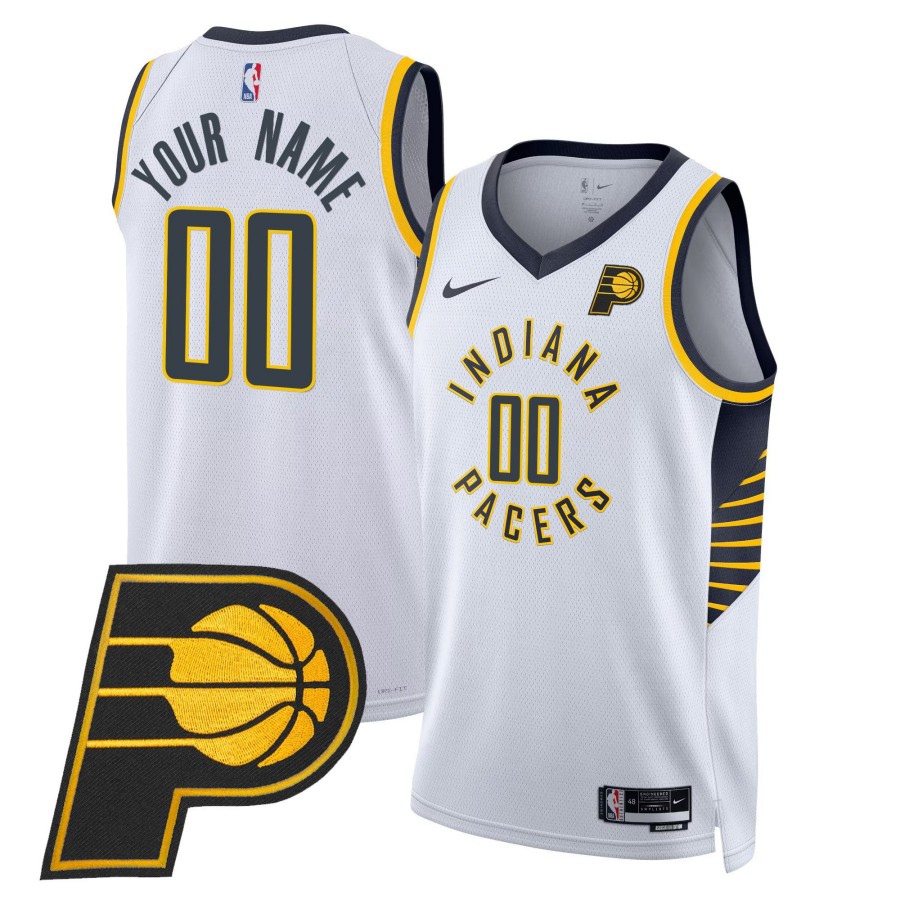 Indiana Pacers Custom Swingman Association White Stitched Basketball Jersey
