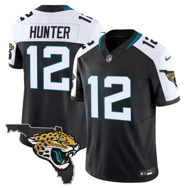 Men's Jacksonville Jaguars #12 Travis Hunter 2025 Draft Florida Patch F.U.S.E. Limited Stitched Football Jersey Black Alternate