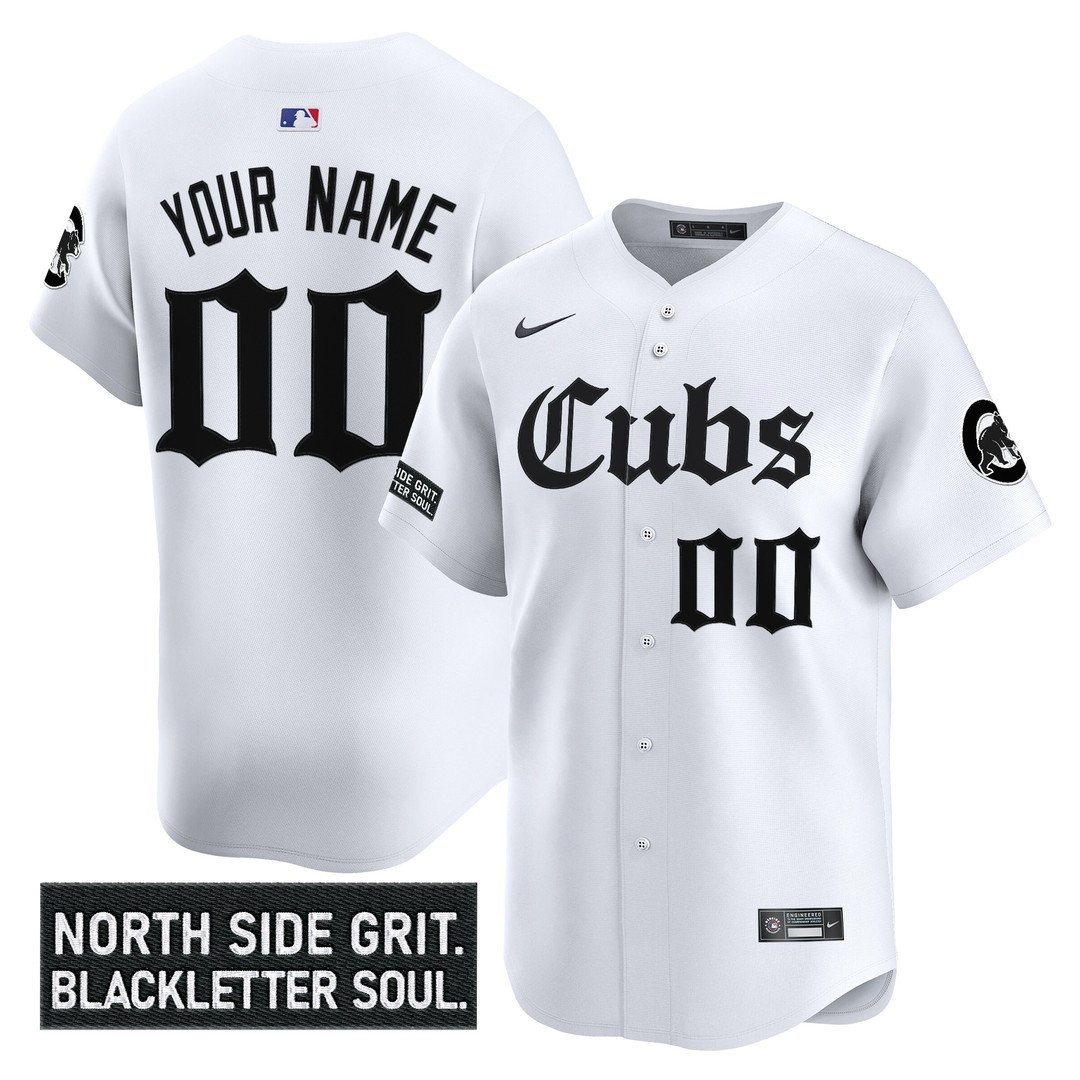 Chicago Cubs 'Gothic North Side Edition' Vapor Premier Limited Custom Jersey White - All Stitched