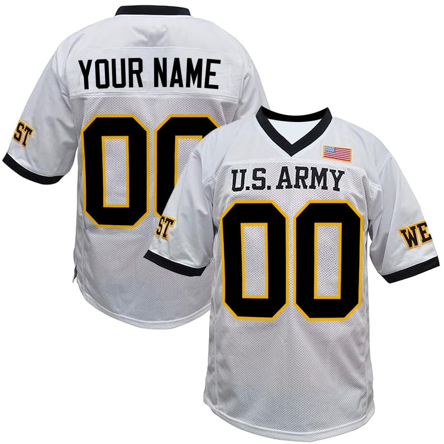 U.S. Army West Point Football White Custom Jersey - All Stitched U.S. Army West Point Football White Custom Jersey - All Stitched