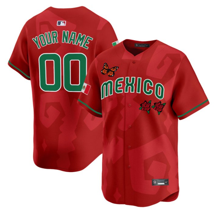Custom 2025 Mexican Heritage x Sentrock Vapor Premier Limited Stitched Jersey Red Custom 2025 Mexican Heritage x Sentrock Vapor Premier Limited Stitched Jersey Red