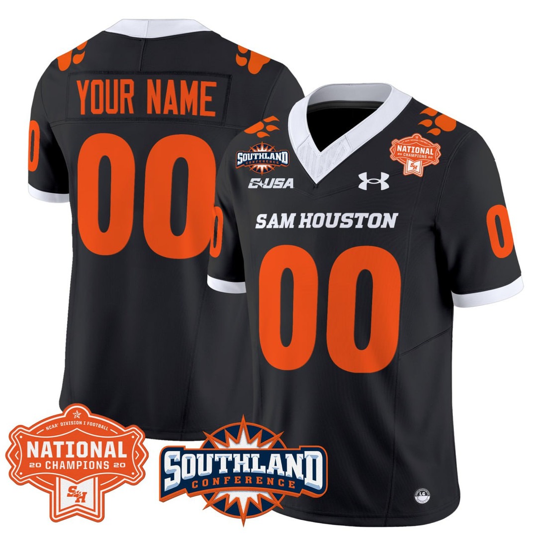 Sam Houston Bearkats Black Custom Jersey - All Stitched