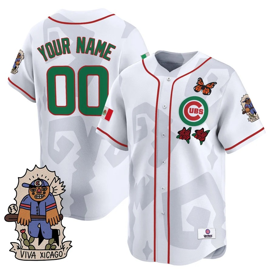 Chicago Cubs 2025 Mexican Heritage Vapor Premier Limited Custom White Jersey - Stitched