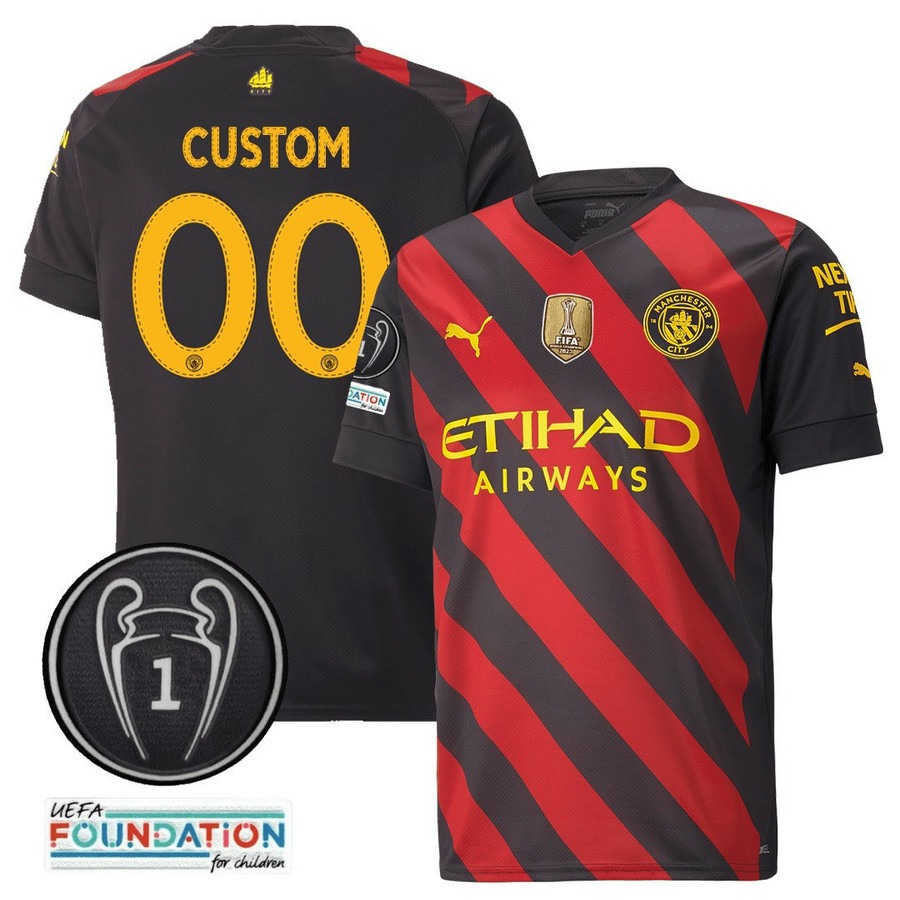 Manchester City C1 Champions Patch Away Custom Jersey Manchester City C1 Champions Patch Away Custom Jersey