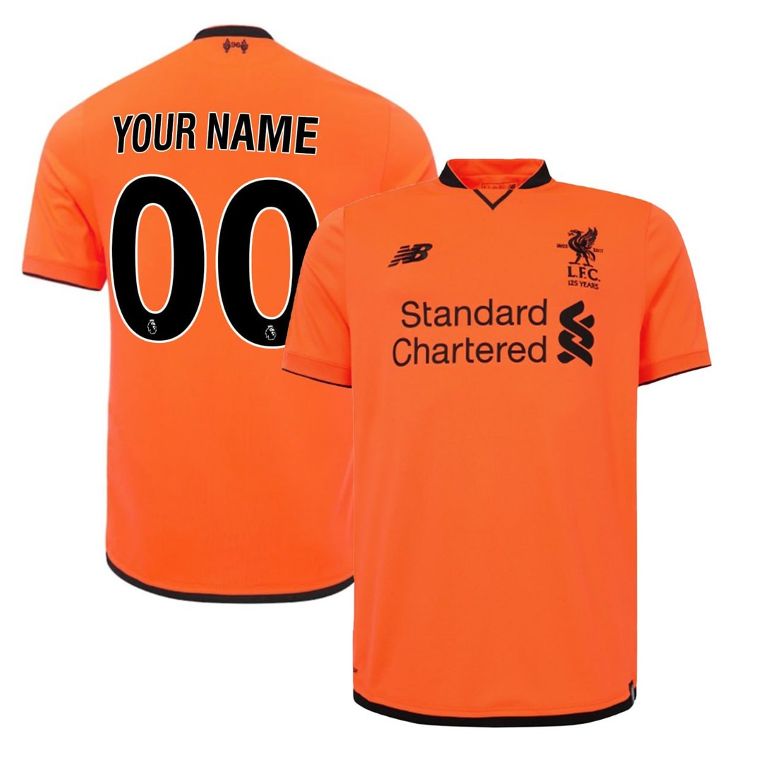 Liverpool FC 2017-18 Third Shirt Orange Custom Jersey - Printed