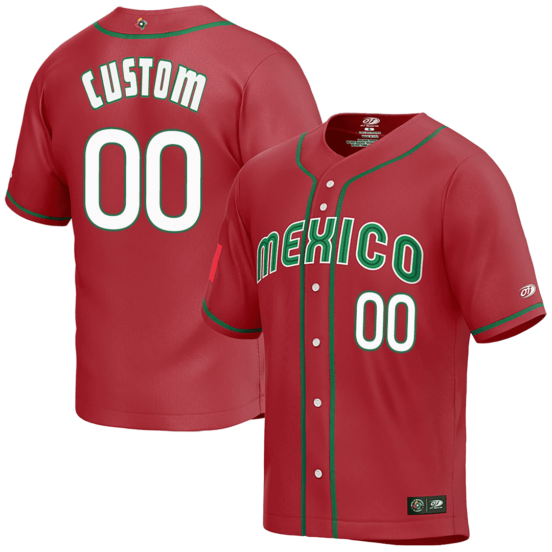 Mexico 2023 World Baseball Classic Red Custom Jersey - All Stitched Mexico 2023 World Baseball Classic Red Custom Jersey - All Stitched