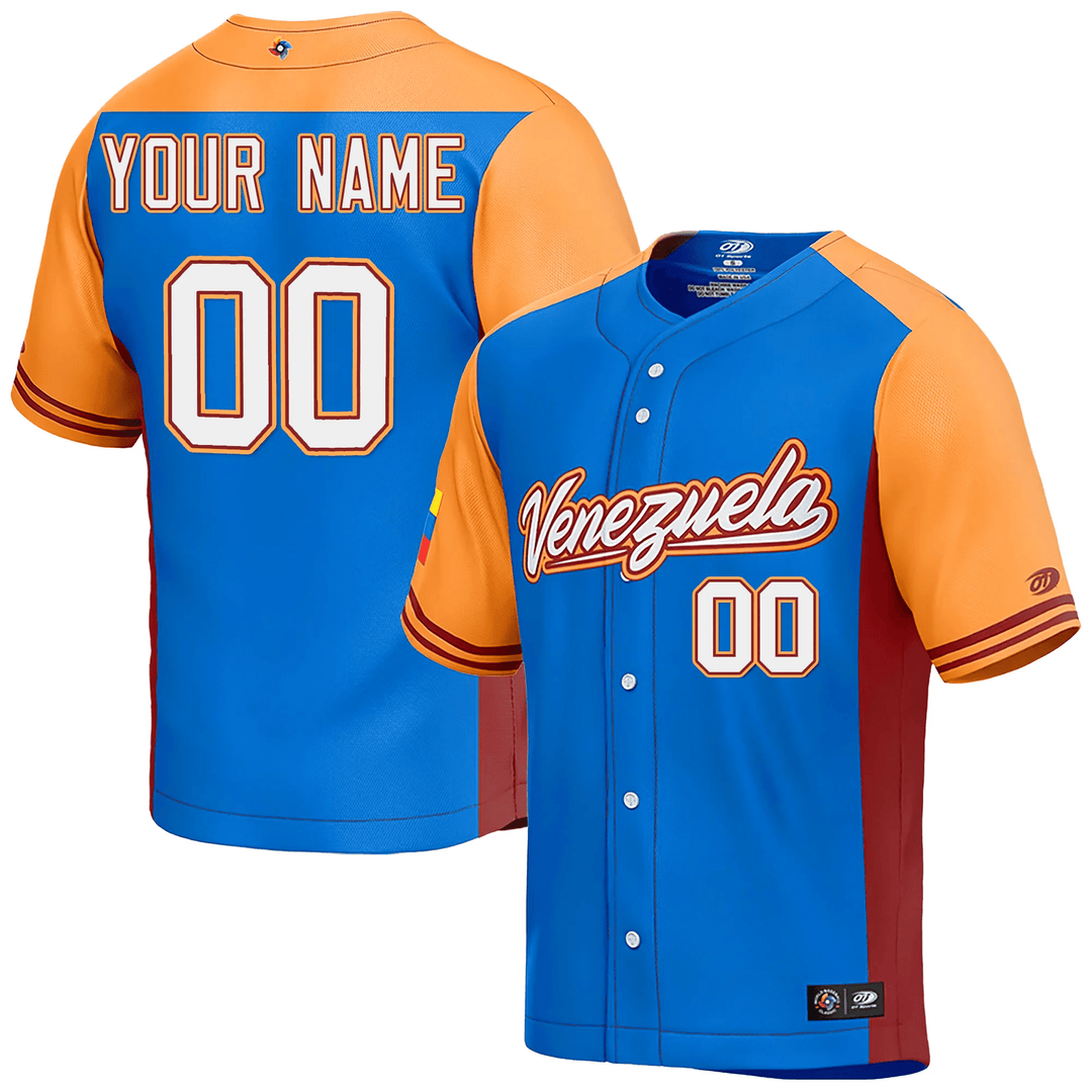 Venezuela 2023 World Baseball Classic Custom Jersey Royal - All Stitched Venezuela 2023 World Baseball Classic Custom Jersey Royal - All Stitched