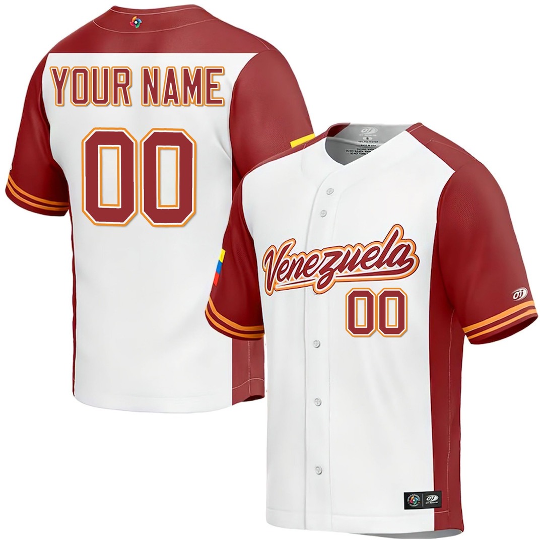 Venezuela 2023 World Baseball Classic Custom Jersey White - All Stitched Venezuela 2023 World Baseball Classic Custom Jersey White - All Stitched