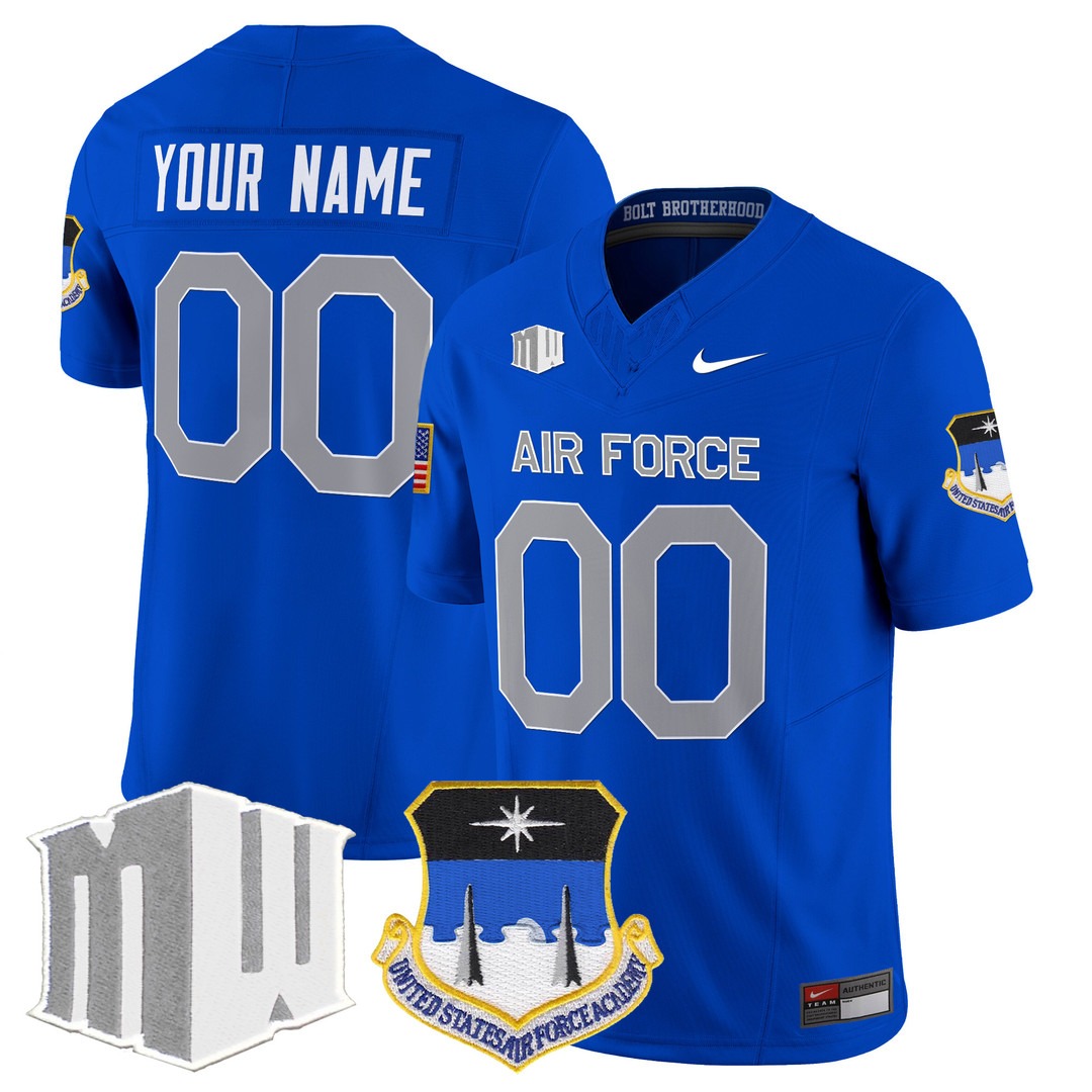 Air Force Falcons 2024 Vapor Limited Custom Jersey Royal - All Stitched Air Force Falcons 2024 Vapor Limited Custom Jersey Royal - All Stitched