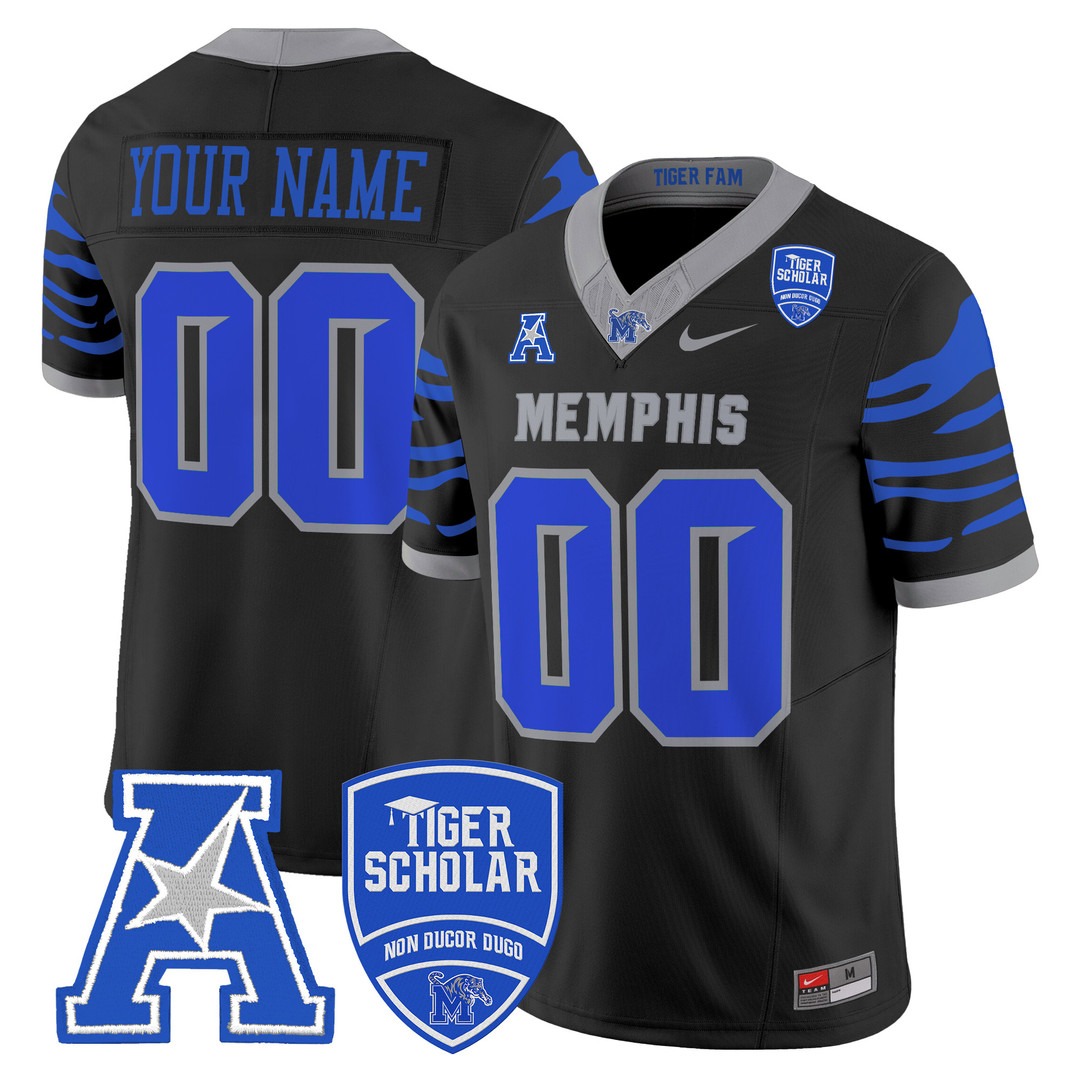 Memphis Tigers 2024 Vapor Limited Custom Jersey Black - All Stitched