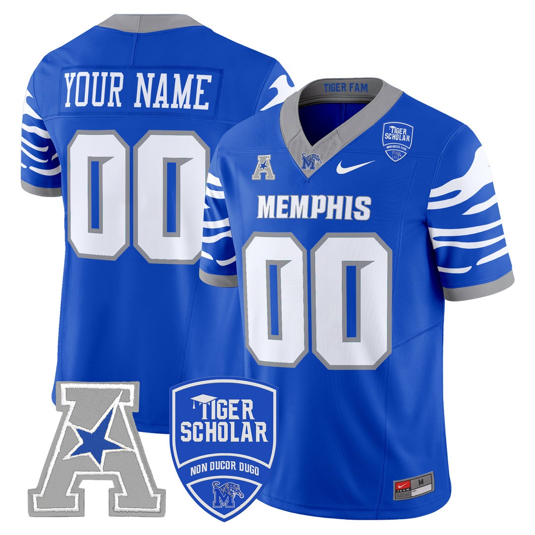 Memphis Tigers 2024 Vapor Limited Custom Jersey Royal - All Stitched