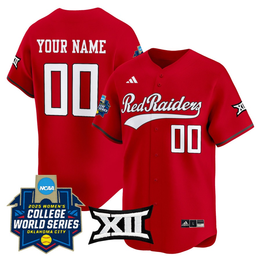 Texas Tech Red Raiders Softball Active Player Custom Red 2025 WCWS Limited Stitched Baseball Jersey Texas Tech Red Raiders Softball Active Player Custom Red 2025 WCWS Limited Stitched Baseball Jersey