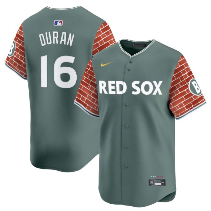 Men's Boston Red Sox #16 Jarren Duran Green 2025 Fenway Red Brick Limited Stitched Jersey