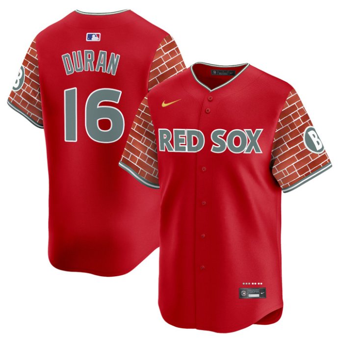 Men's Boston Red Sox #16 Jarren Duran Red 2025 Fenway Red Brick Limited Stitched Jersey