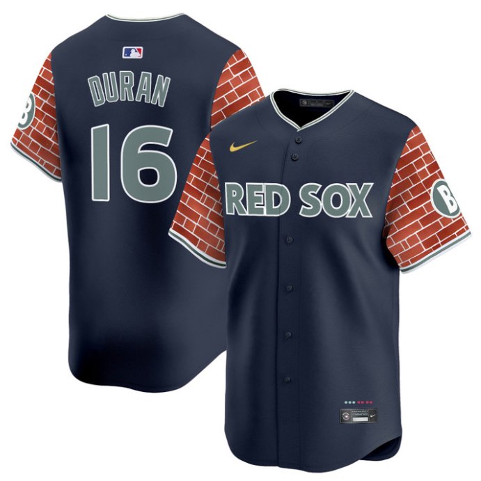 Men's Boston Red Sox #16 Jarren Duran Navy 2025 Fenway Red Brick Limited Stitched Jersey