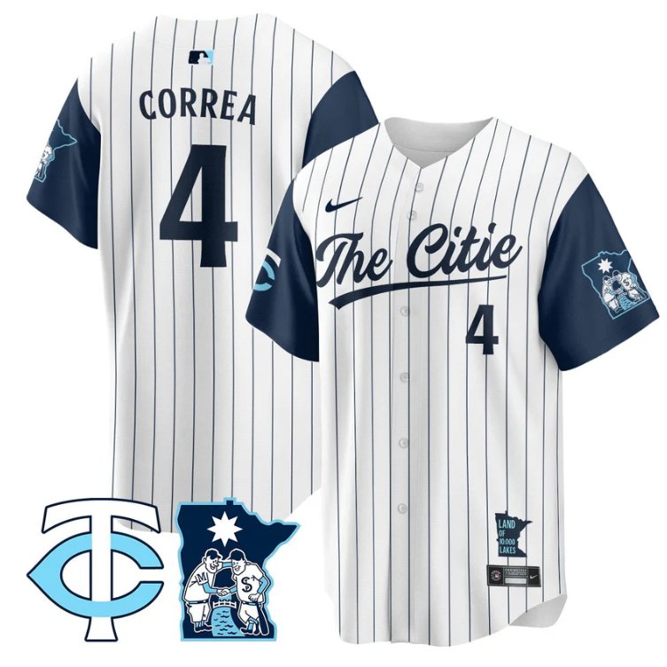 Men's Carlos Correa Jersey #4 Minnesota Twins 2025 City Connect Concept Stitched White