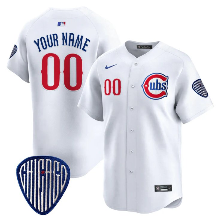 Custom Chicago Cubs Jersey Blue Alternate Vapor Premier Limited Stitched White