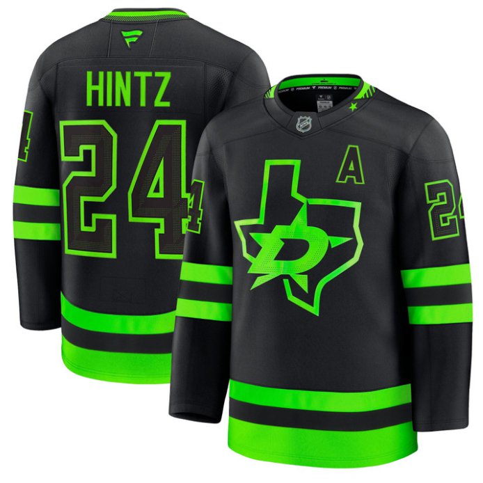 Men's Roope Hintz Jersey #24 Dallas Stars Premium All Stitched Black