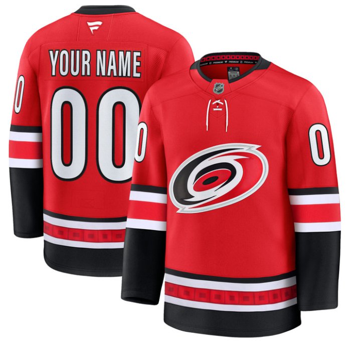 Custom Carolina Hurricanes Jersey Name and Number Premium All Stitched Red