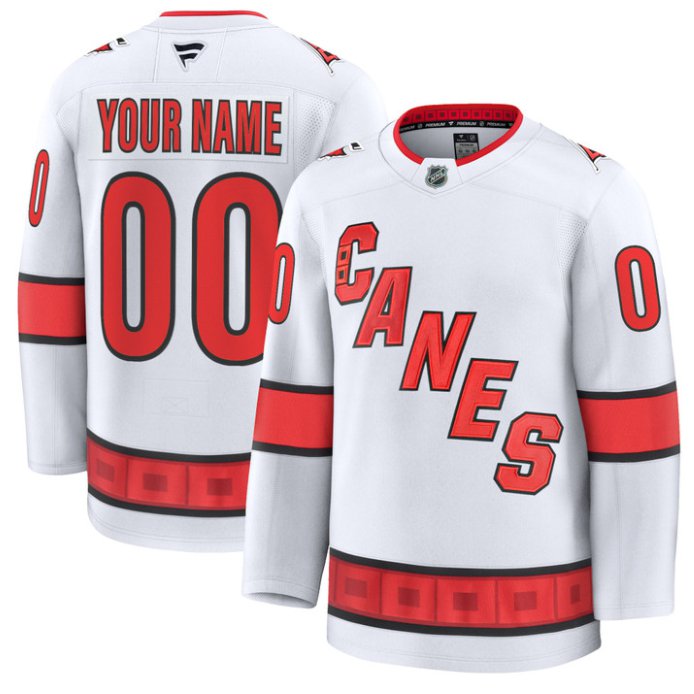 Custom Carolina Hurricanes Jersey Name and Number Premium All Stitched White