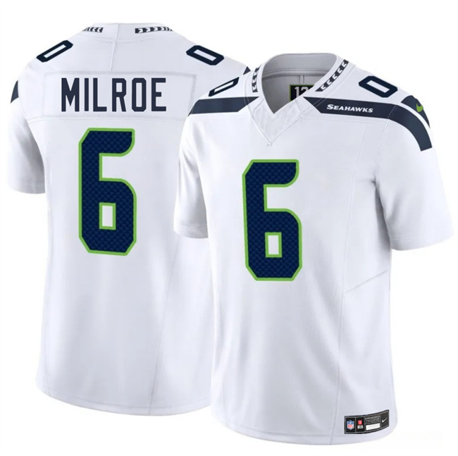 Youth Seattle Seahawks #6 Jalen Milroe White 2025 Draft F.U.S.E. Vapor Untouchable Limited Stitched Football Jersey