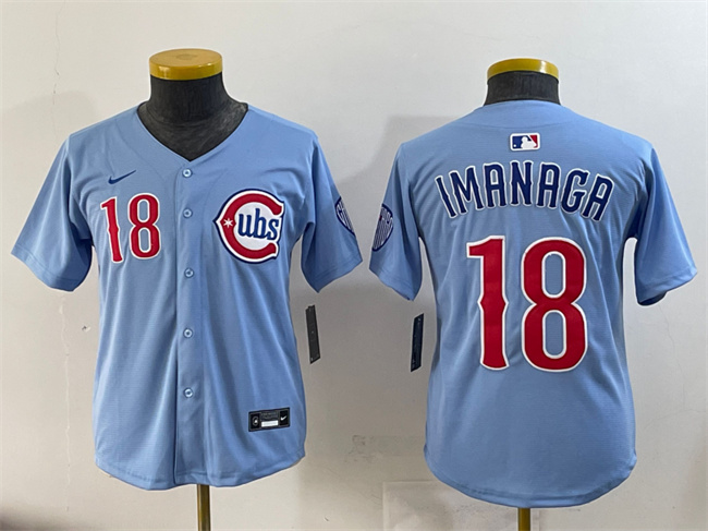 Youth Chicago Cubs #18 Shota Imanaga Blue 2024-25 2nd Alternate Limited Stitched Baseball Jersey