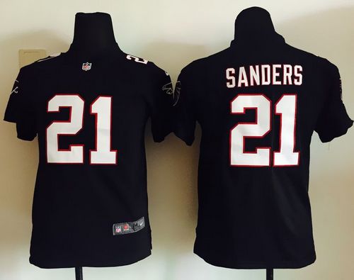 Toddlers Atlanta Falcons #21 Deion Sanders Black Elite Stitched Football Jersey