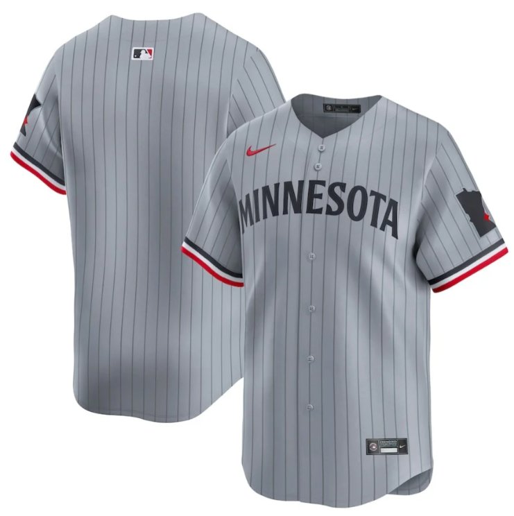 Men's Minnesota Twins Blank Nike Gray Road Limited Stitched MLB Jersey