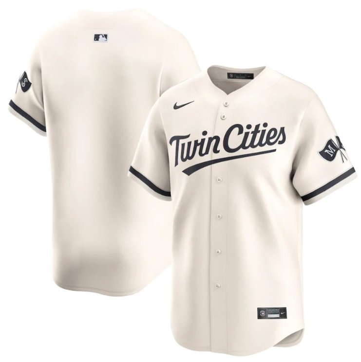 Men's Minnesota Twins Blank Cream Alternate Limited Stitched Baseball Jersey